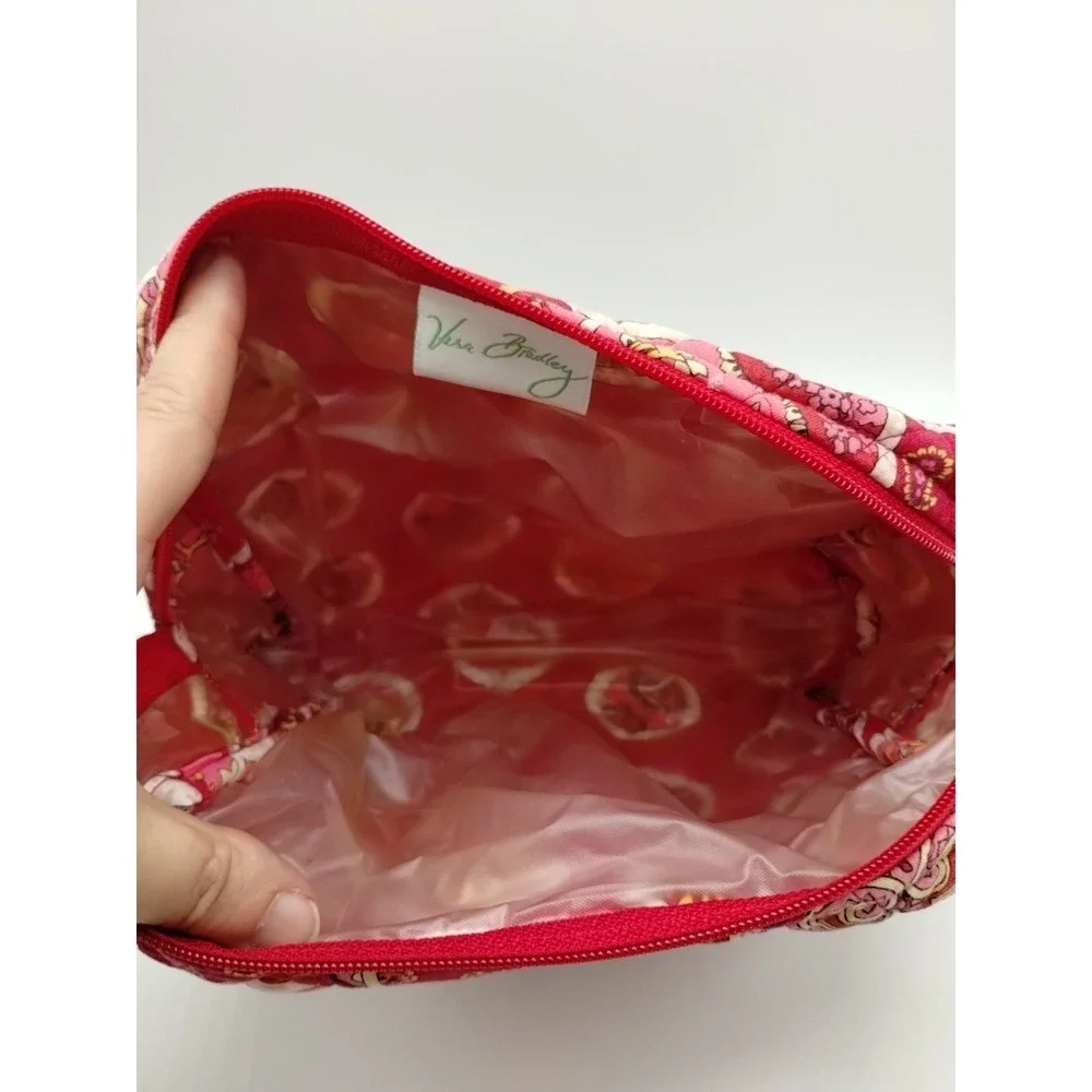 Vera Bradley Vinyl Lined 9x7 Cosmetic Bag Rosy Posies Makeup Travel